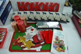 Christmas Items Including Signs, Candles, etc.