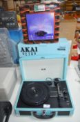 Akai Retro Bluetooth Portable Record Player plus F