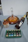 Sterling Lead Crystal Decanter on Stand Containing
