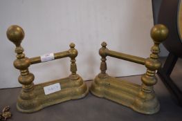 Pair of Victorian Brass Fire Dog