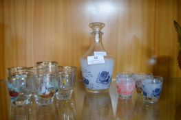 Retro Small Decanter and Liqueur Glasses