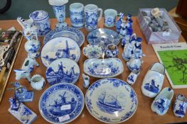 Blue & White Dutch Delft Style Pottery