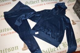 Jezzie’s Girl’s 2pc Blue Velour Lounge Set with Hood Size: XL