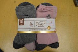 *10pk of Penguin Lady’s Organic Cotton Socks Size: 4-8