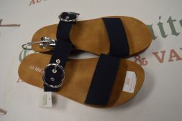 *M & Co. Navy Sandals Size: 8