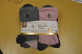 *10pk of Penguin Lady’s Organic Cotton Socks Size: 4-8