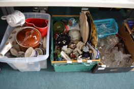 Three Boxes of Pottery and Glassware