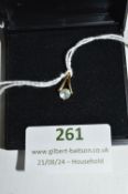 9ct Gold Pendant with Gemstone 0.7g gross