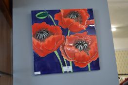 Ceramic Wall Tile with Poppy Design
