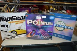Three Board Games Including Pointless and Countdown