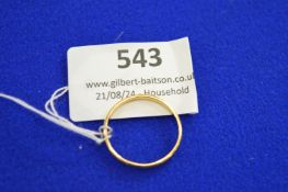 19ct Gold (Marked 22) Wedding Band 1.9g Size 0