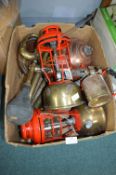 Brass Paraffin Lamps, etc.