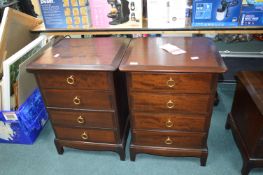 Pair of Stag Four Drawer Bedside Cabinets