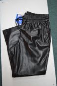 Hilary Radley Black Faux Leather Lady’s Trousers Size: L