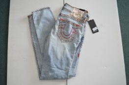 True Religion Roco Super T Stonewashed Denim Jeans Size: 30