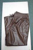 Hilary Radley Brown Faux Leather Lady’s Trousers Size: XL