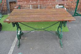 Garden Table with Cast Iron Base