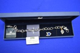Swarovski White Metal Charm Bracelet