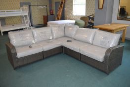 *Synthetic Rattan Five Seat Conservatory Corner Sofa