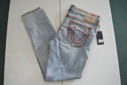 True Religion Roco Stonewashed Denim Jeans Size: 40
