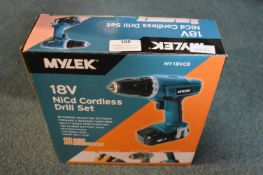 Mylek 18v Cordless Drill Set