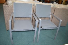 *Two Grey Metal Framed Mesh Backed Chairs