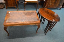 Glass Topped Coffee Table, and a Nest of Three Tables