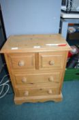 Small Pine Four Drawer Bedside Chest