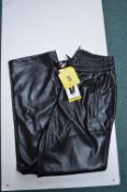 Hilary Radley Black Faux Leather Lady’s Trousers Size: S