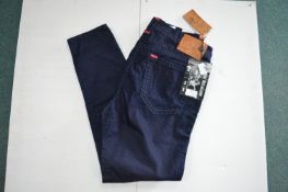 True Religion Jack Skinny Tapered Blue Denim Jeans Size: 38
