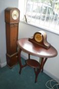1930’s Granddaughter Clock, Oval Table, and Mantel Clock (AF)