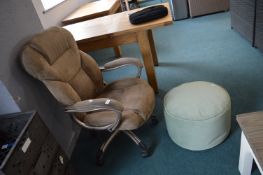 Office Swivel Chair with Pouffe