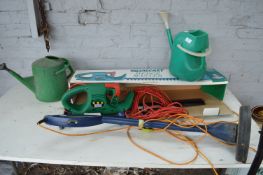Qualcast Hedge Master Electric Hedge Trimmer, Watering Cans, and a Strimmer