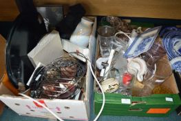 Two Boxes of Household Goods, Pottery, and Glasswa