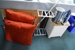 Shoe Rack, Steam Iron, Cushions, etc.