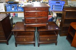Three Stag Bedside Cabinets
