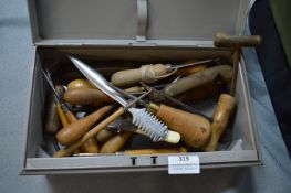 Cashbox Containing Vintage Wooden Hand Tools etc.