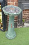 Plated Eastern Style Concrete Birdbath