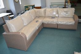 *Synthetic Rattan Five Seat Conservatory Corner Sofa