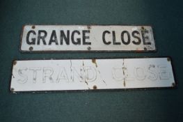Two Original Metal Street Signs