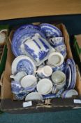 Assorted Blue & White Willow Pattern Tableware