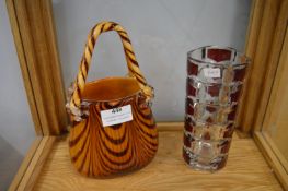 Glass Handbag and Vase