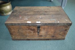 Period Pine Trunk with Metal Banding