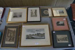 Victorian Hand Coloured Etching of London and the Thames