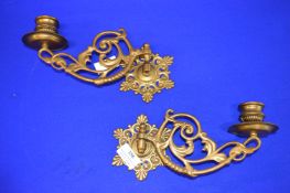 Pair of Reproduction Brass Candle Sconces