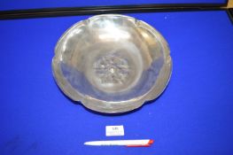 Unsigned Hand Beaten Fruit Bowl with Floral Design