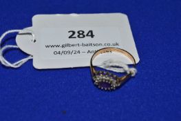 9ct Gold Ring with Amethyst and CZs Size: Q, 1.8g gross