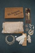Vintage Bridal Vail, Kid Leather Gloves, and Accessories