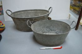 Two Small Galvanised Wash Tubs