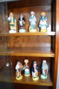 Eight Small Criers of London Toby Jugs by Franklin Porcelain